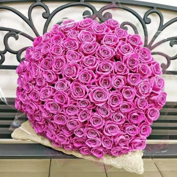Букет Розовые розы Эквадор 101 шт (50 см) код товара  244688u